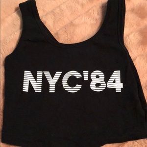 Black “NYC’84” crop top